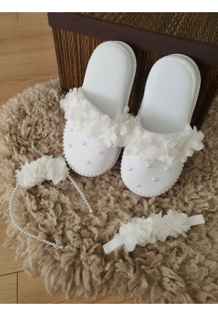 Lohusa Terlik, Taç ve Bebek Bandana Seti, Anne Lohusa Terlik Seti İncili Model