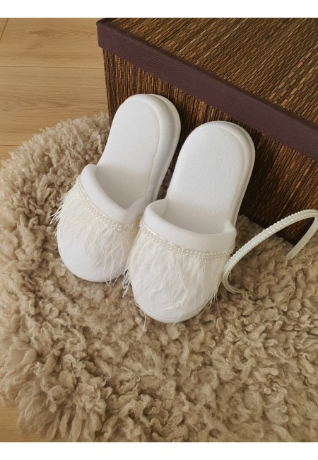 Lohusa Terlik ve Taç Seti, Özel Tüy Serisi, Hamile Lohusa Seti, Bride Terlik