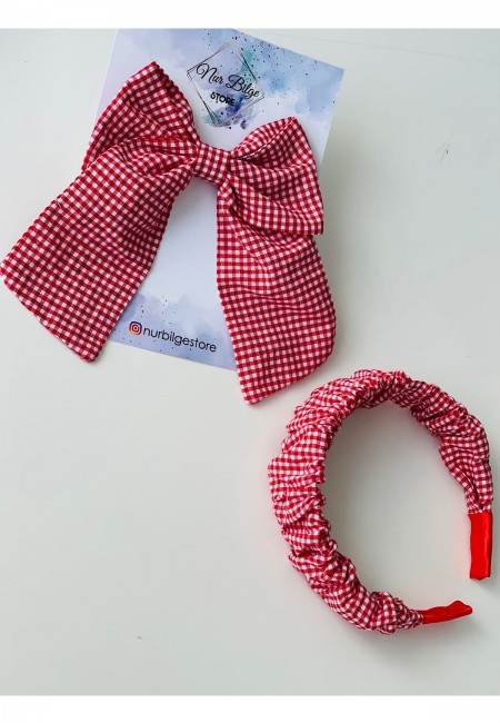 Kadın Toka Kırmızı Pötikare